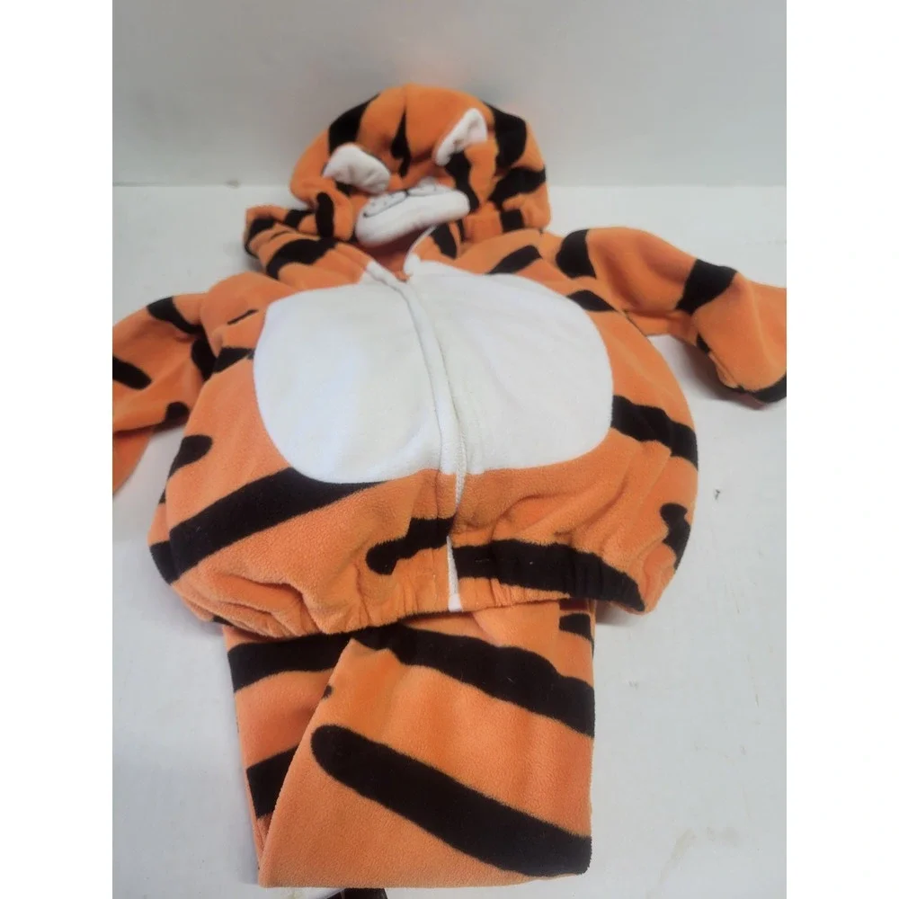Carters Baby Tiger Costume Set 6-9 Months Orange Black‎ Fleece Hooded 2pc Outfit